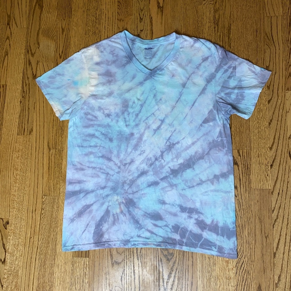 Blue ice tie dye tee